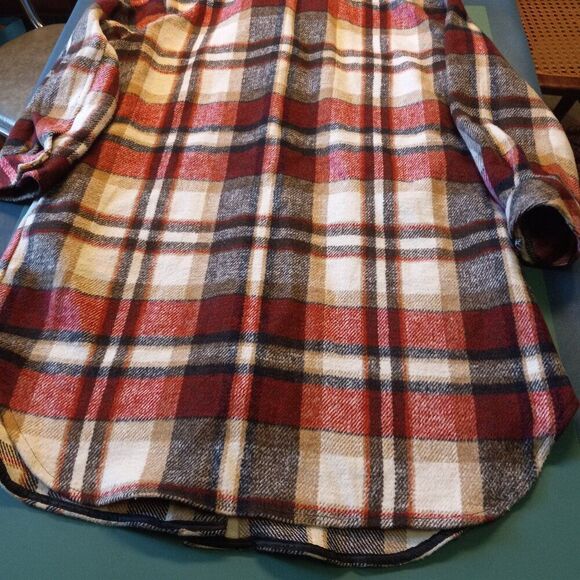 Maurices Lg Long Sleeve Plaid Button Down Tunic/Dress w/Pockets Countrycore Warm - Picture 8 of 8